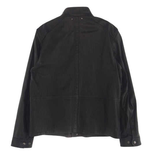 COACH コーチ スタンドカラー ラムレザー ジャケット 羊皮 L ブラック ブラック系 L【中古】