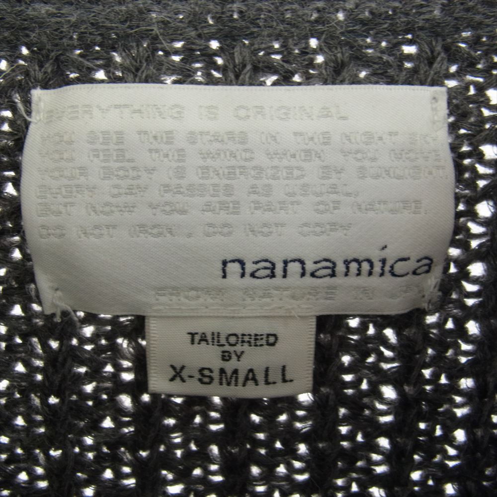 nanamica ナナミカ SUJF573 Fisherman Sweater フィッシャーマン セーター ポケット切替 ニット セーター グレー系 XS【中古】