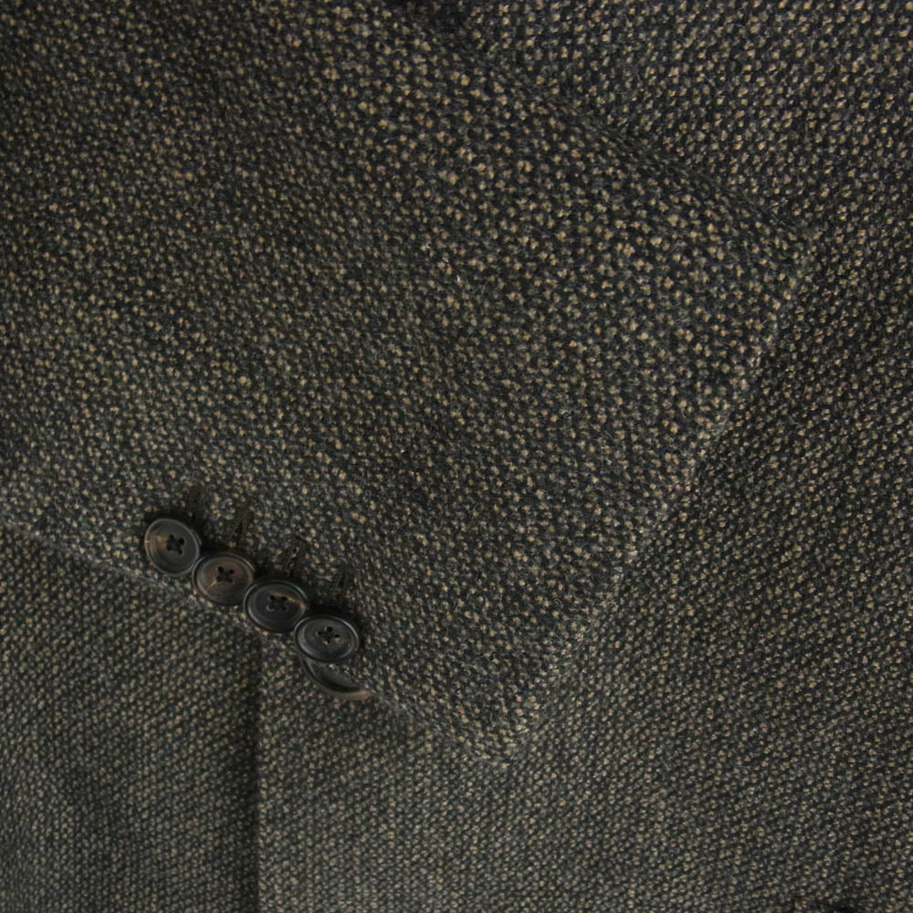 LARDINI ラルディーニ ウッドブートニエール 3B チェスター コート コットン ウール ナイロン ジャカード ブラウン系 50【美品】【中古】