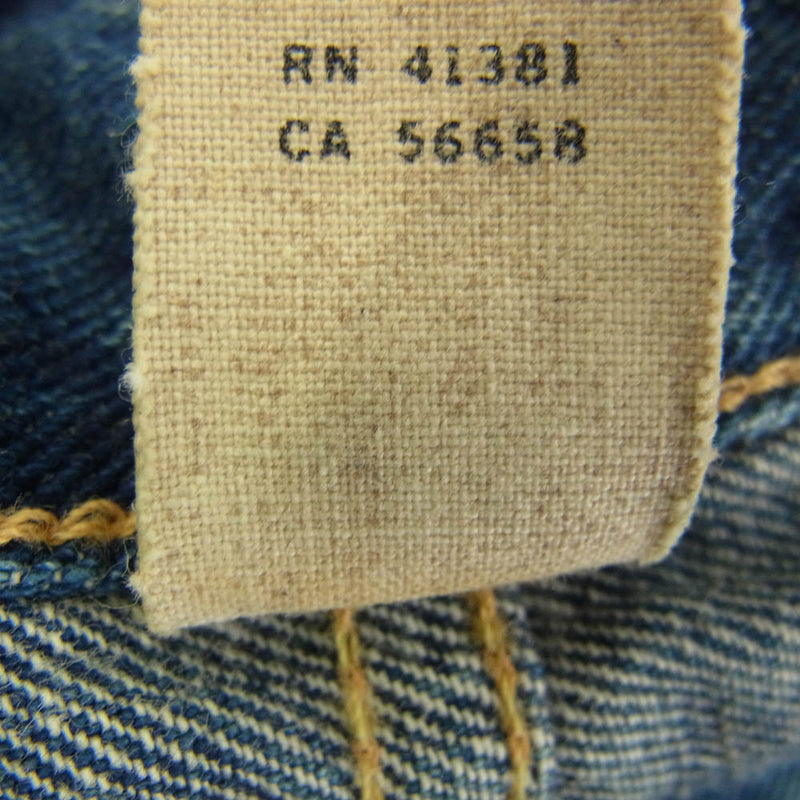 RRL ダブルアールエル 782943800001 High Slim Jean Brannon Repaired Wash ダメージ リペア加工 デニムパンツ ジーンズ インディゴブルー系 30X32【中古】