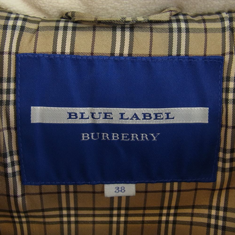 BURBERRY BLUE LABEL バーバリーブルーレーベル E1A80-880-02 ラクーンファー付き ダウン コート オフホワイト系 38【中古】