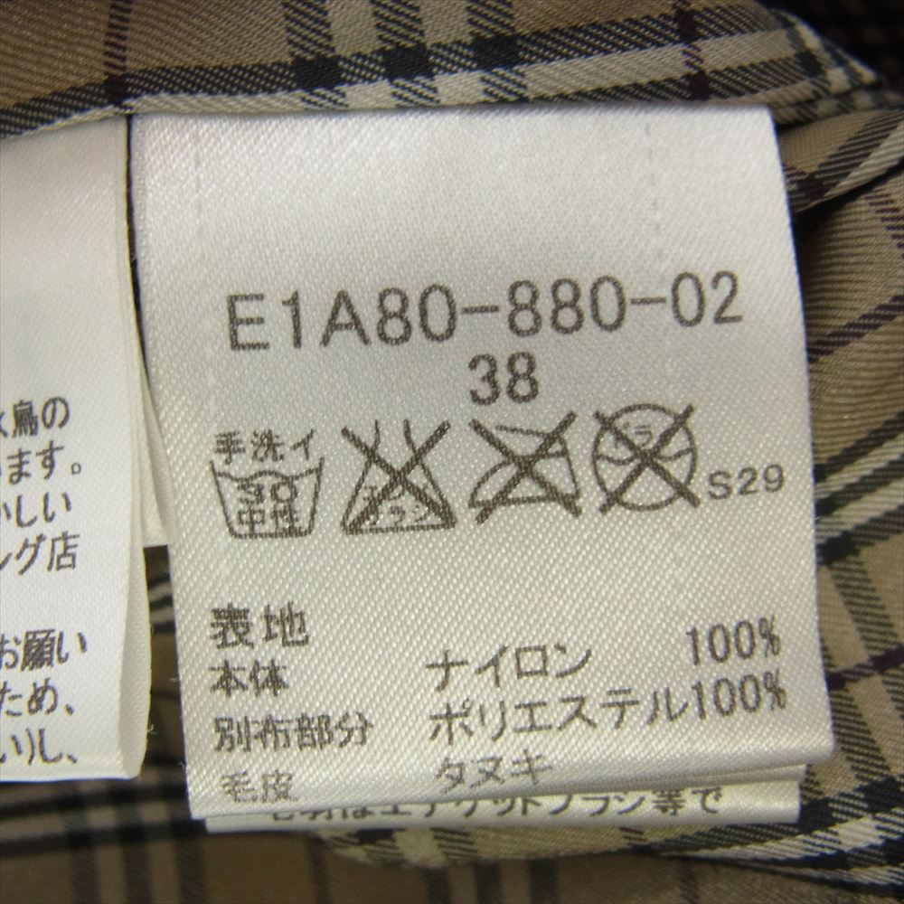 BURBERRY BLUE LABEL バーバリーブルーレーベル E1A80-880-02 ラクーンファー付き ダウン コート オフホワイト系 38【中古】