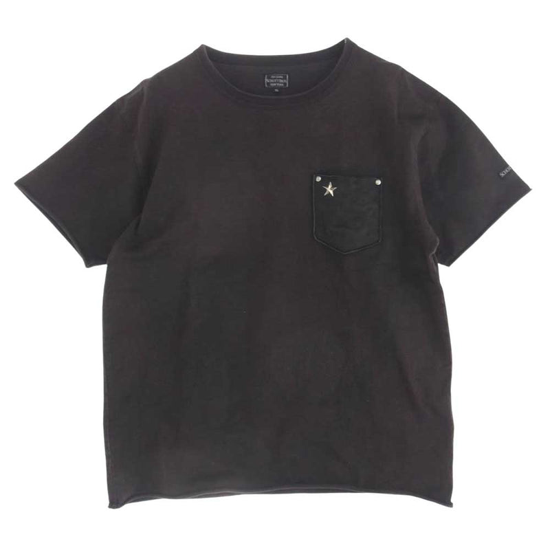 schott ショット LEATHER POCKET ONE STAR Tシャツ 半袖 ダークブラウン系 XL【中古】