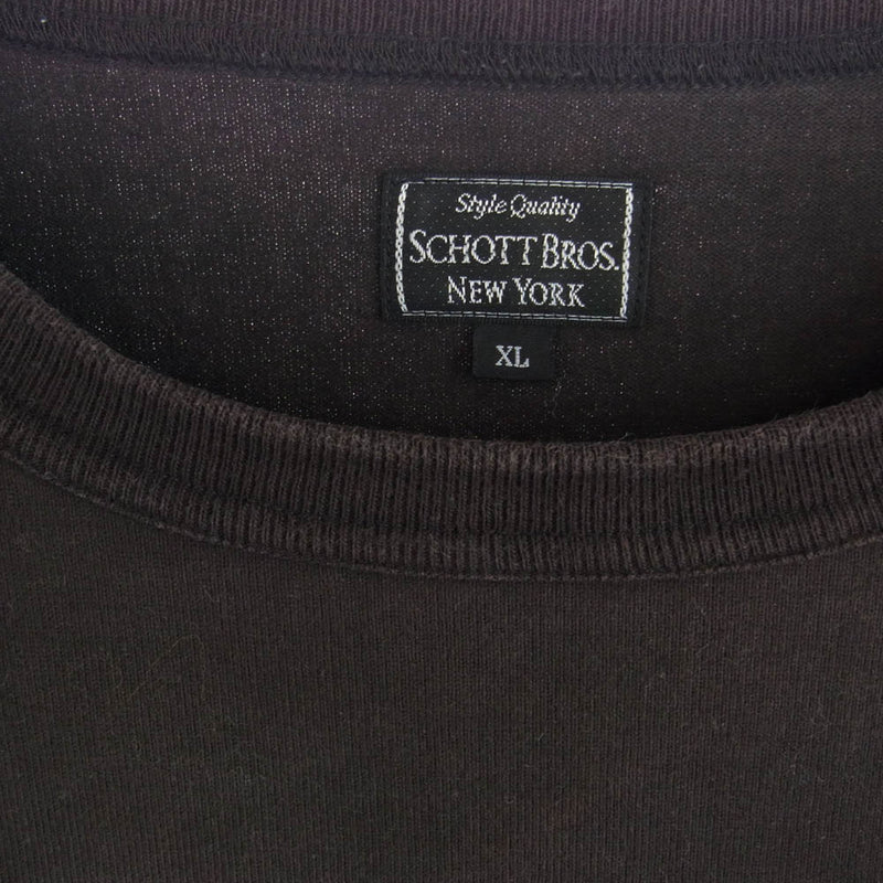 schott ショット LEATHER POCKET ONE STAR Tシャツ 半袖 ダークブラウン系 XL【中古】