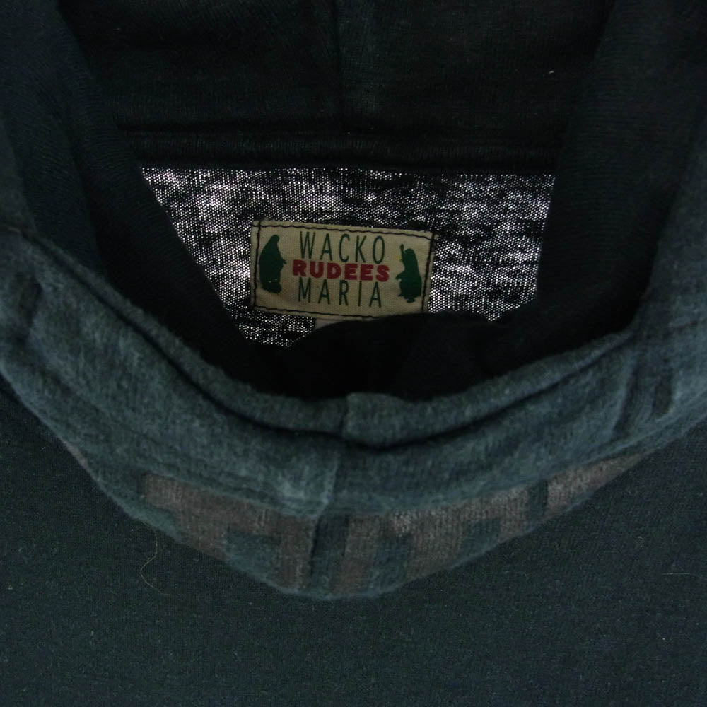 WACKO MARIA ワコマリア ハイネック フーディー パーカー ロゴ刺? ブラック系【中古】