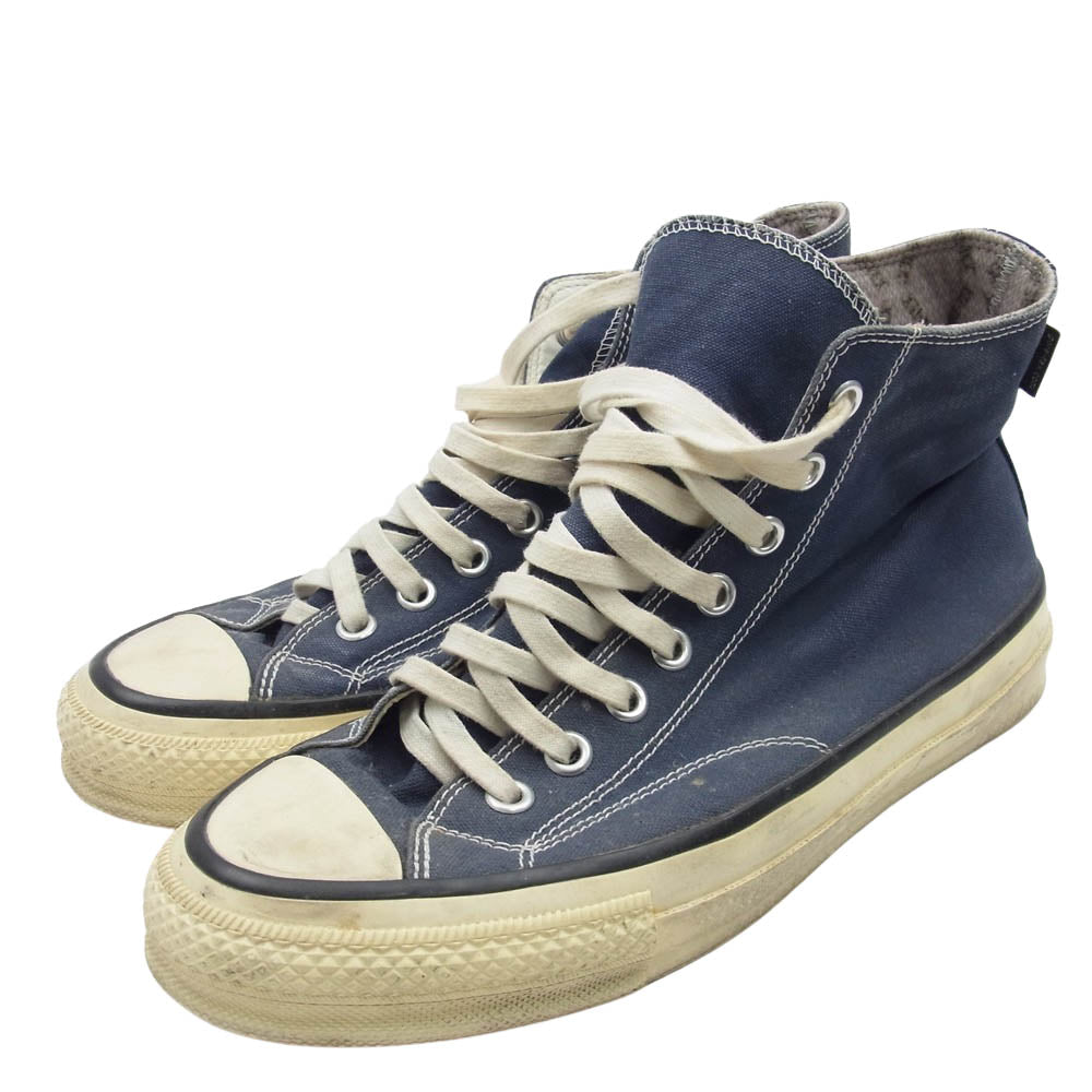 nonnative ノンネイティブ DWELLER TRAINER HI GORE-TEX キャンバス ゴアテックス ハイカットスニーカー ネイビー系 (1)26.5cm位【中古】