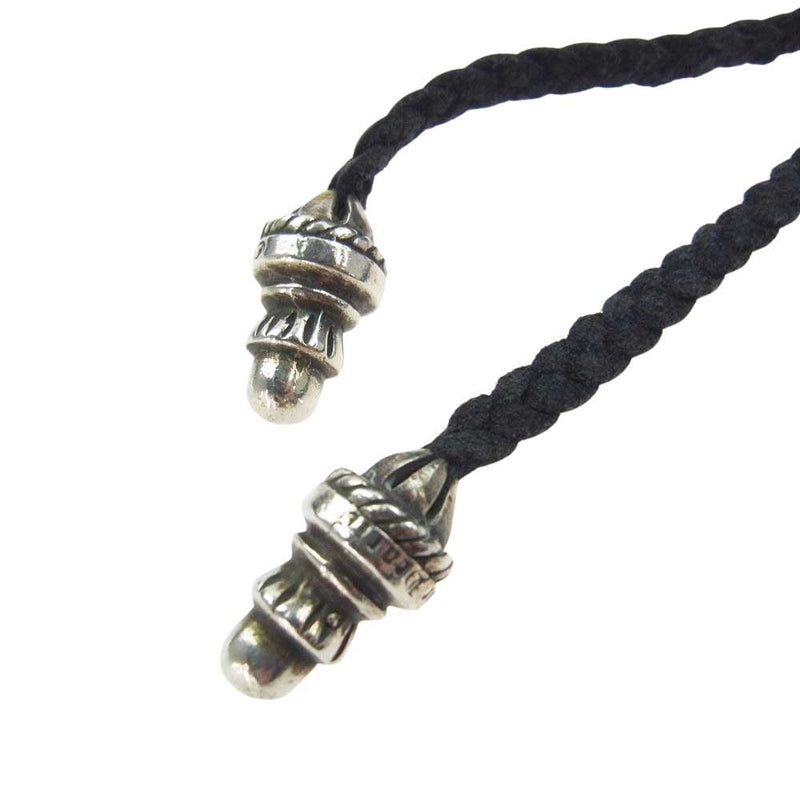 CHROME HEARTS クロムハーツ（原本無） LEATHER BRAID ボロチップ レザー ブレード ネックレス シルバー系【中古】