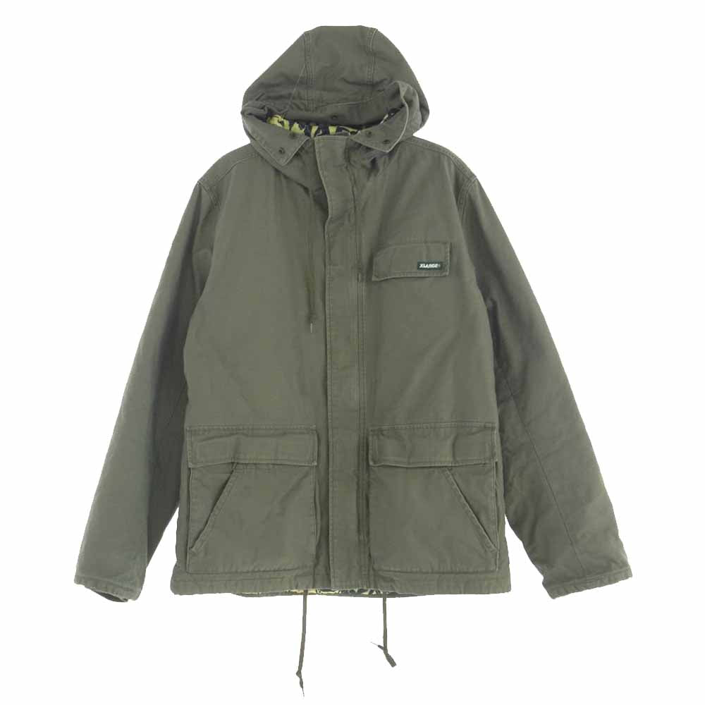 エクストララージ 134515 ミリタリー コート フード付き ファー欠品 カーキ系 XL【中古】
