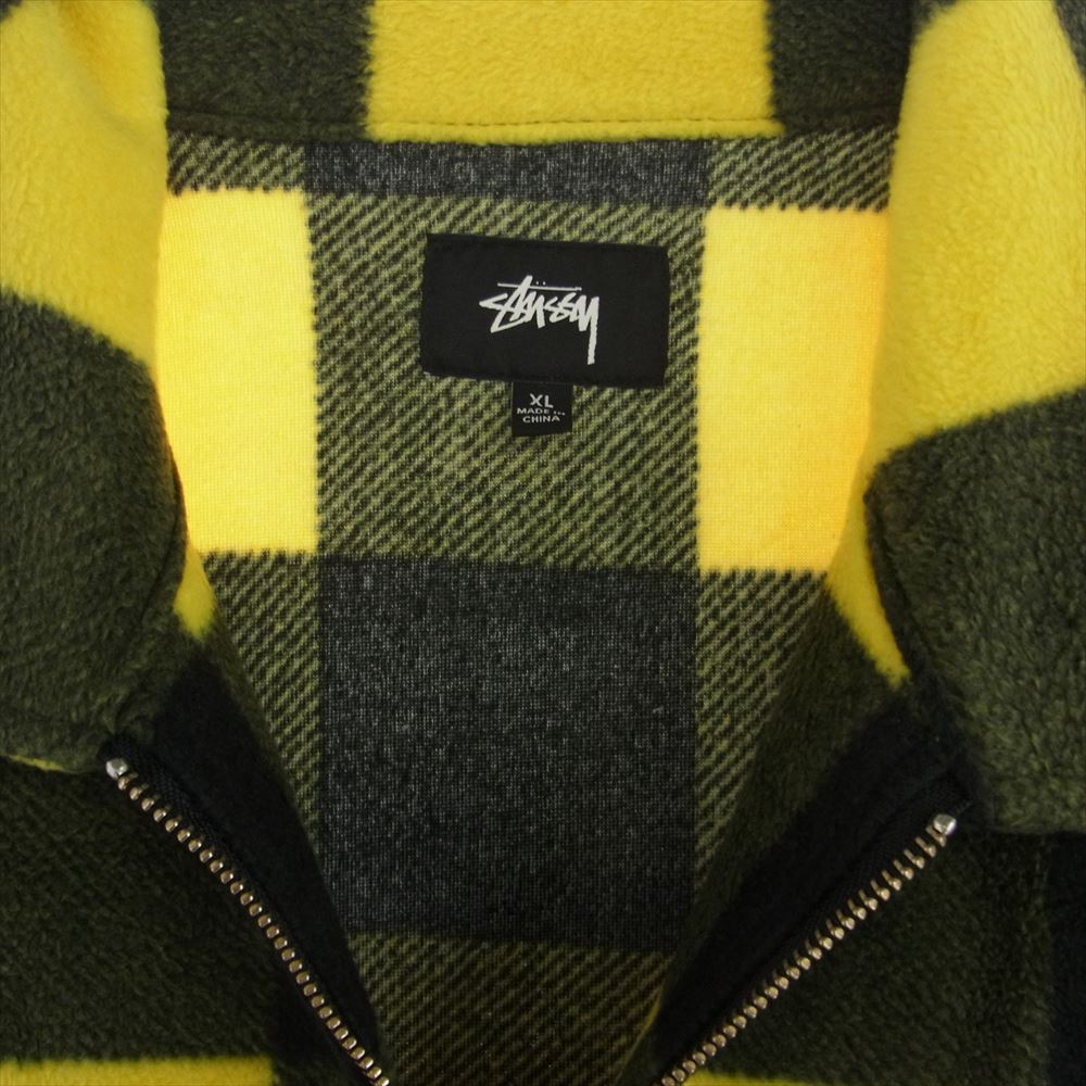 STUSSY ステューシー 118344 フリース ジップアップ ジャケット チェック柄 XL【中古】
