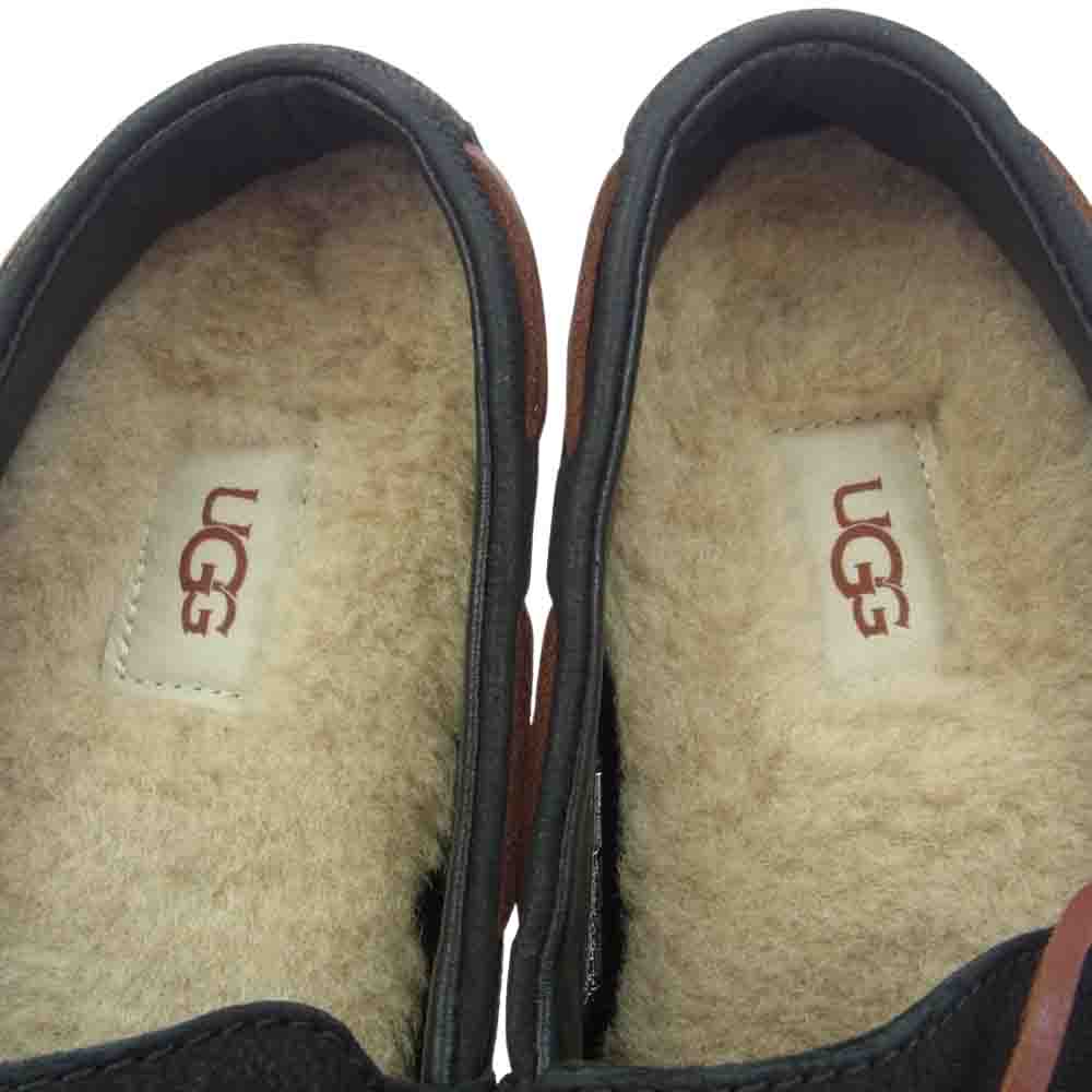 UGG アグ 着脱可能 ムートン インソール ローファー ブラック系 26cm【中古】