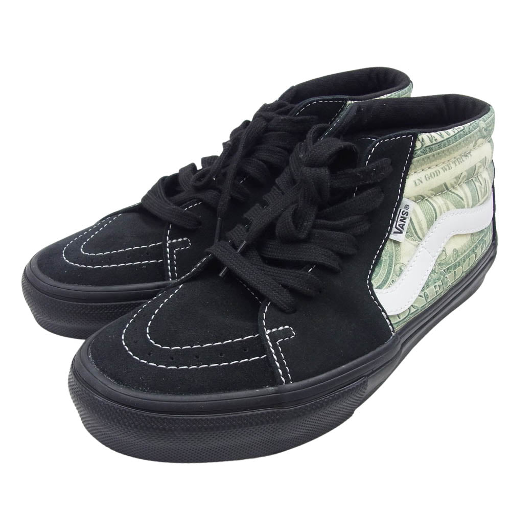 Supreme シュプリーム 23SS VN0A5FCGBMA × VANS DOLLAR SKATE GROSSO MID ダラー スケートグロッソ ミッドカット スニーカー ブラック系 グリーン系 25.5cm【中古】