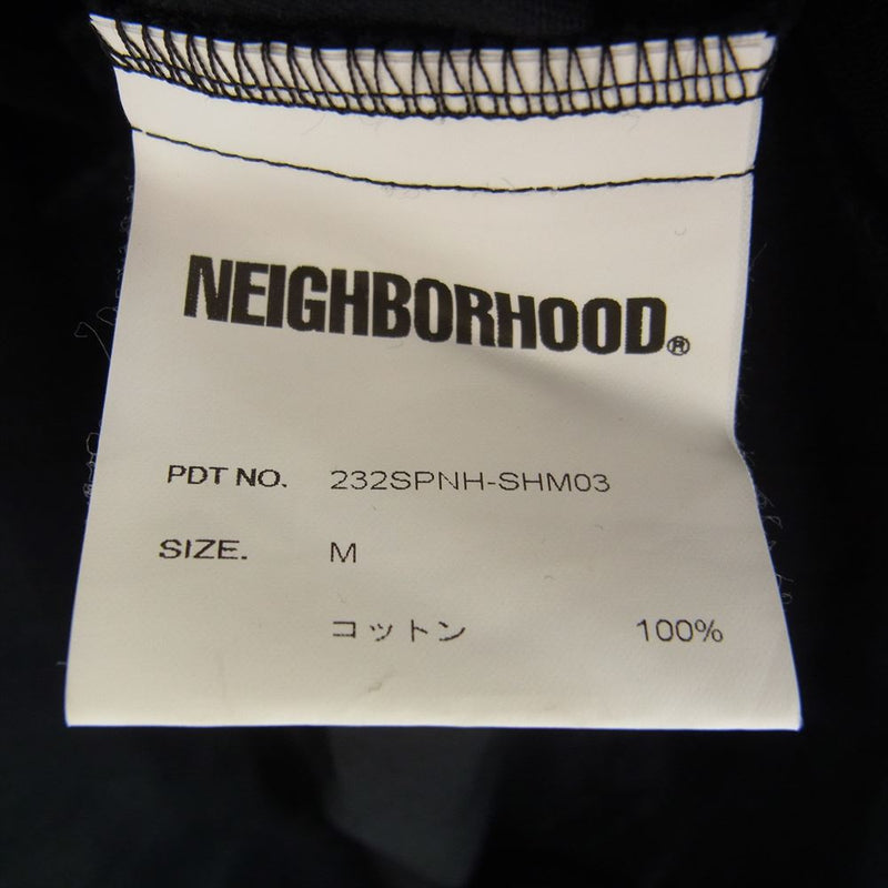 NEIGHBORHOOD ネイバーフッド 23SS 232SPNH-SHM03 OVER SHIRT LS オーバー シルエット ロゴ刺繍 長袖シャツ ブラック系 M【中古】