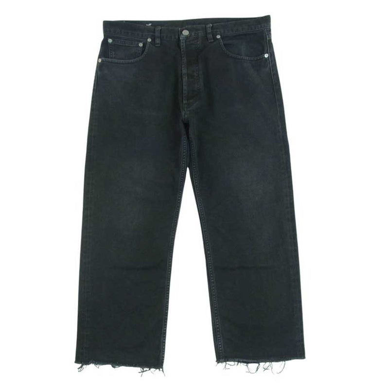 MAISON MARGIELA メゾンマルジェラ 21SS S50LA0185 ⑩ライン Memory Of Denim メモリーオブ カットオフ ボタンフライ 5ポケット デニム パンツ ジーンズ ブラック系 32【中古】