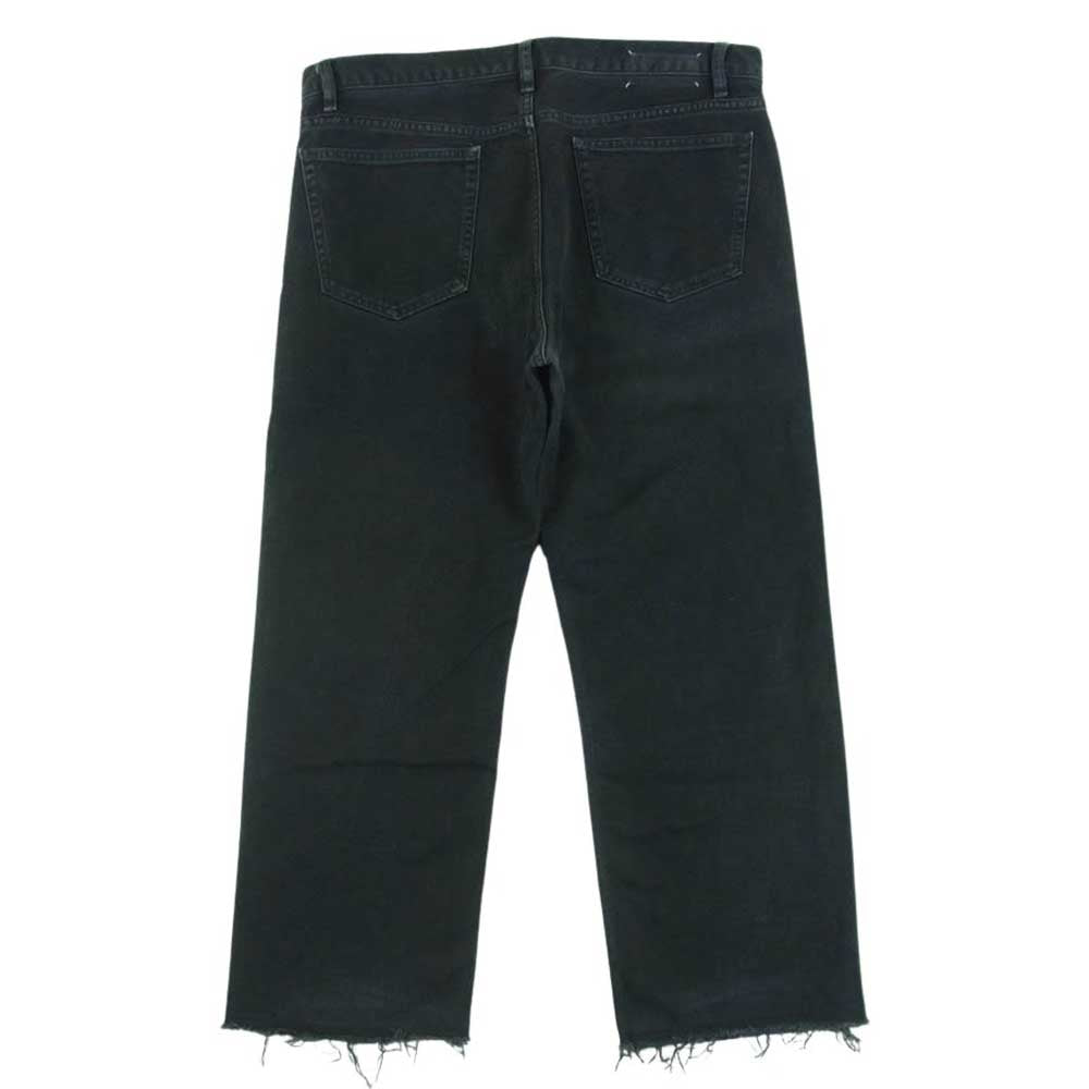 MAISON MARGIELA メゾンマルジェラ 21SS S50LA0185 10ライン Memory Of Denim メモリーオブ カットオフ ボタンフライ 5ポケット デニム パンツ ジーンズ ブラック系 32【中古】