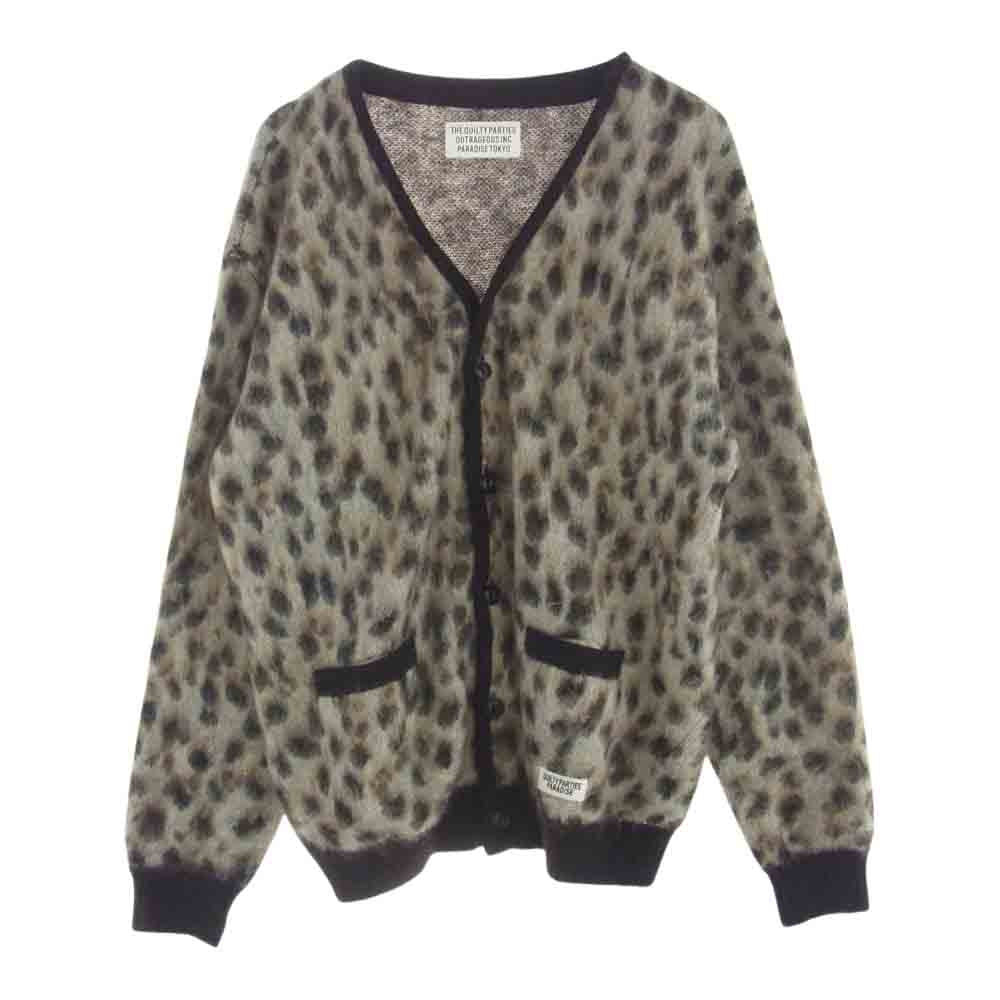 WACKO MARIA ワコマリア LEOPARD MOHAIR CARDIGAN モヘア混 レオパード カーディガン ブラウン系 XL【中古】