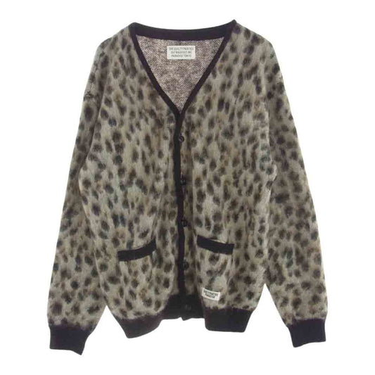 WACKO MARIA ワコマリア LEOPARD MOHAIR CARDIGAN モヘア混 レオパード カーディガン ブラウン系 XL【中古】