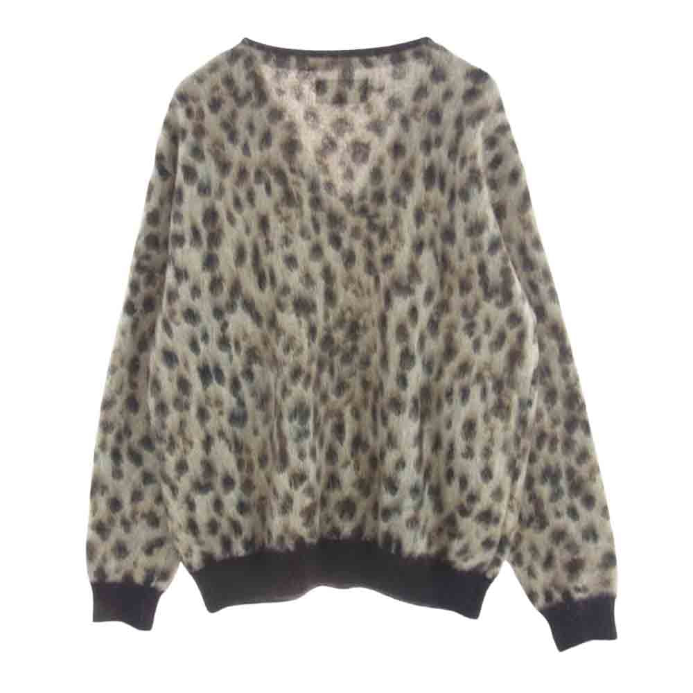 WACKO MARIA ワコマリア LEOPARD MOHAIR CARDIGAN モヘア混 レオパード カーディガン ブラウン系 XL【中古】