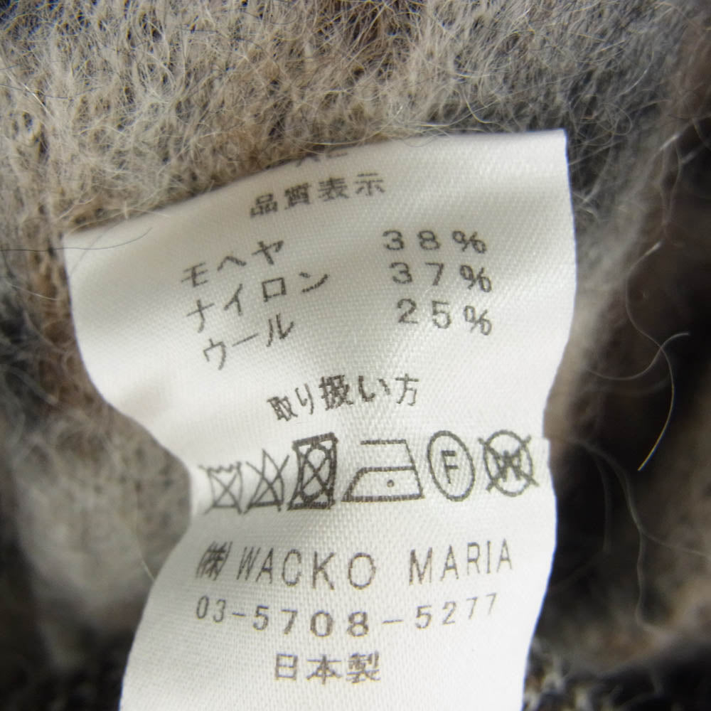 WACKO MARIA ワコマリア LEOPARD MOHAIR CARDIGAN モヘア混 レオパード カーディガン ブラウン系 XL【中古】