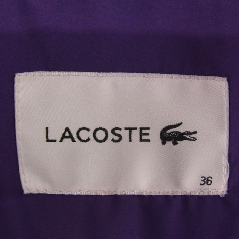 LACOSTE ラコステ BF5830-99 バック ステッチ ショート ダウン ジャケット パープル系 36【美品】【中古】