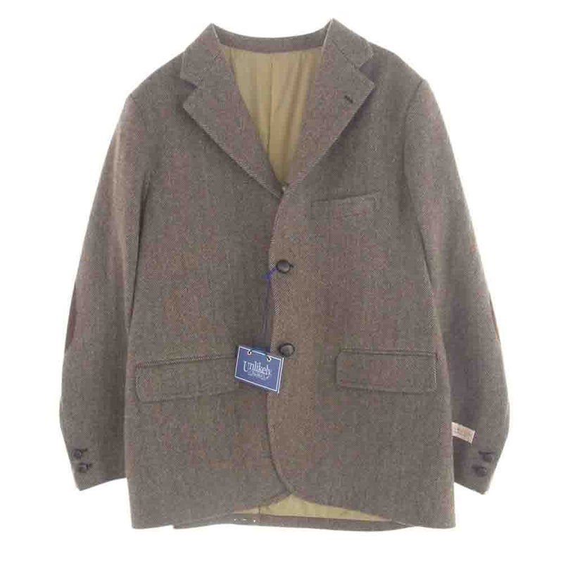 アンライクリー 23AW U23F-16-0002 Assembled Sports Coat Wool Tweed エルボーパッチ ツイード テーラード ジャケット ブラウン系 M【極上美品】【中古】