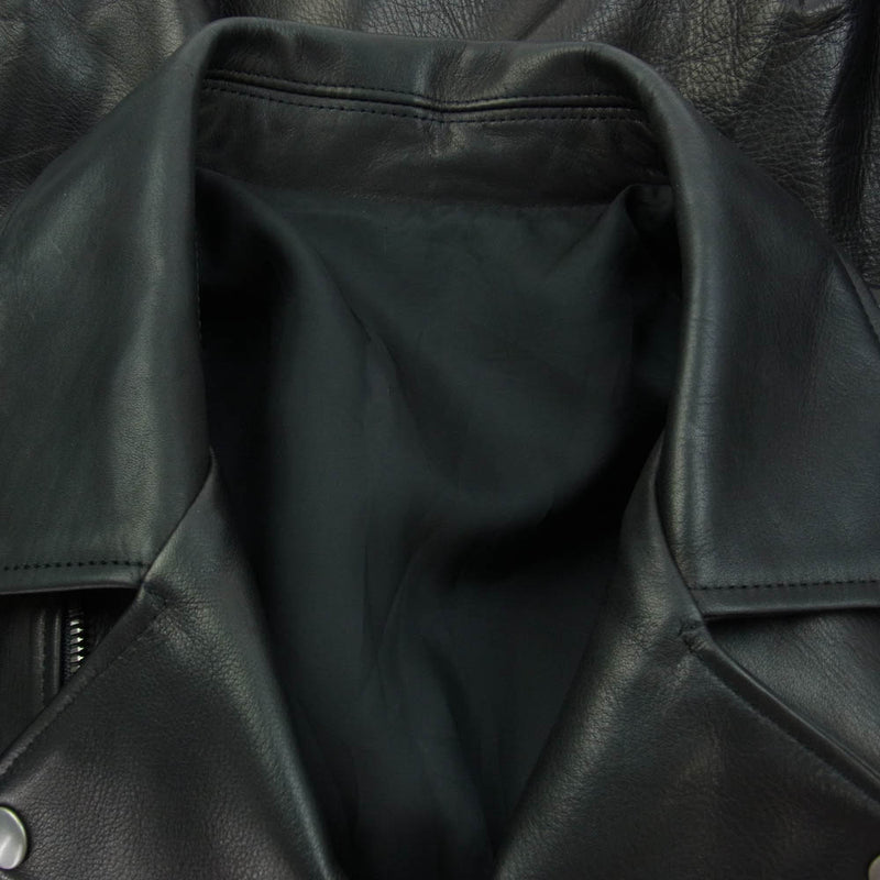 Yohji Yamamoto ヨウジヤマモト 23AW YS-23AW-12 LEATHER RIDERS JACKET レザー ライダース ジャケット ブラック系 L【極上美品】【中古】