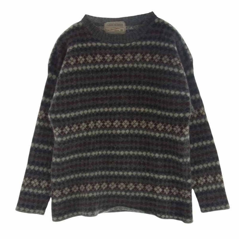 アバクロンビー THE BIG SWEATER アーガイル ウール ニット セーター グレー系 L【中古】