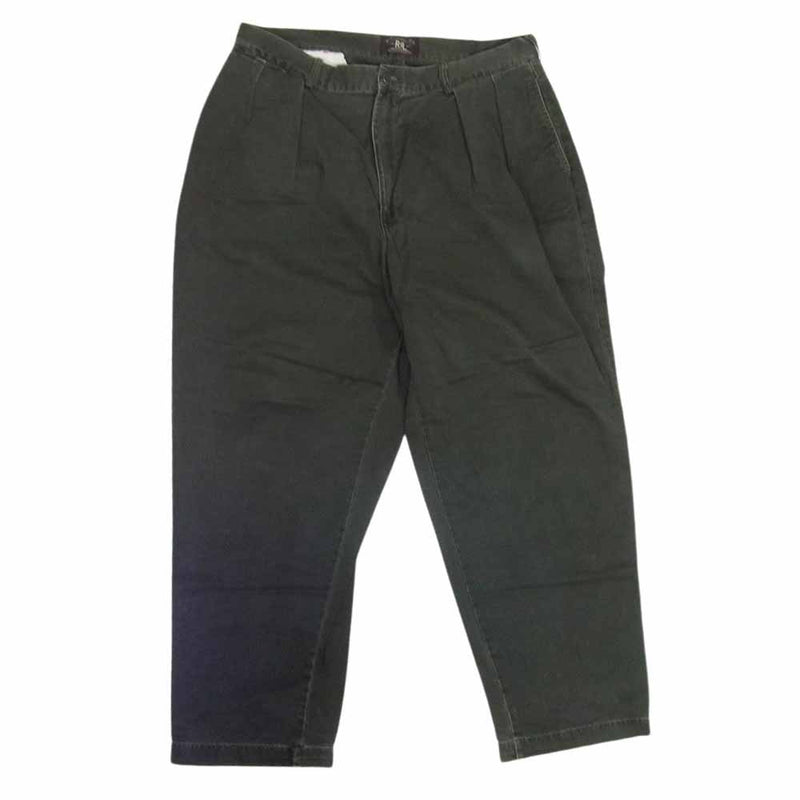 RRL ダブルアールエル 574815359JN Ralph Lauren アメリカ製 2タック コットン チノ トラウザーズ パンツ グリーン系 36【中古】