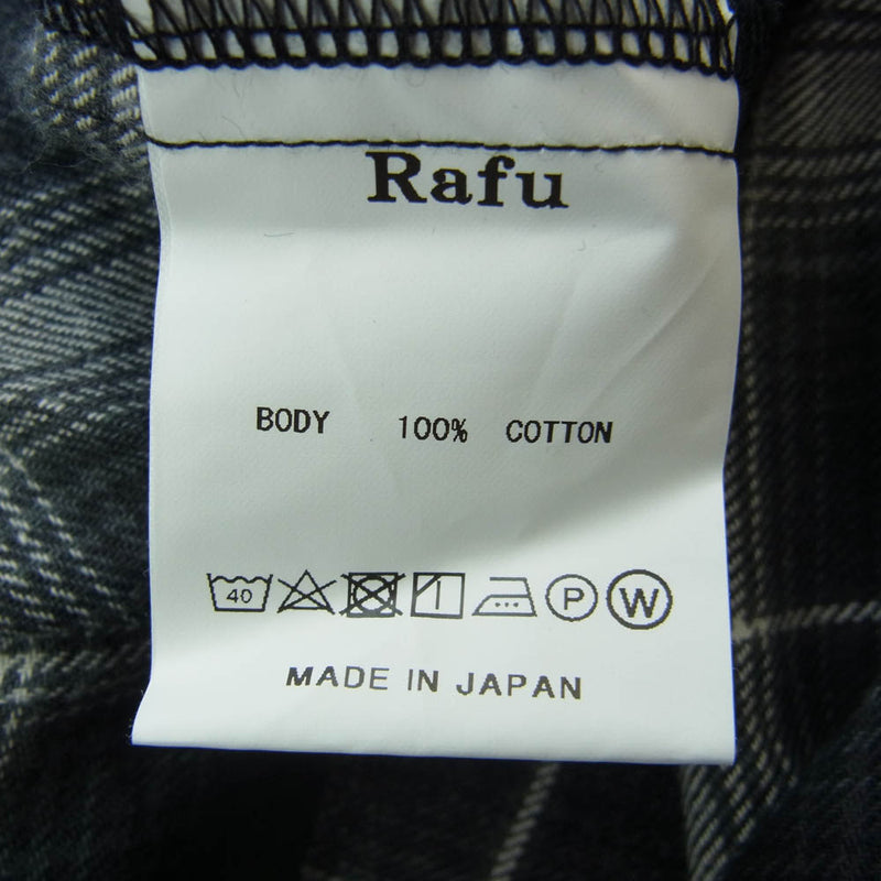 ラフ 23SS Rafu002 western shirt ダメージ加工 ウエスタン 長袖 シャツ ブラック系 M【極上美品】【中古】