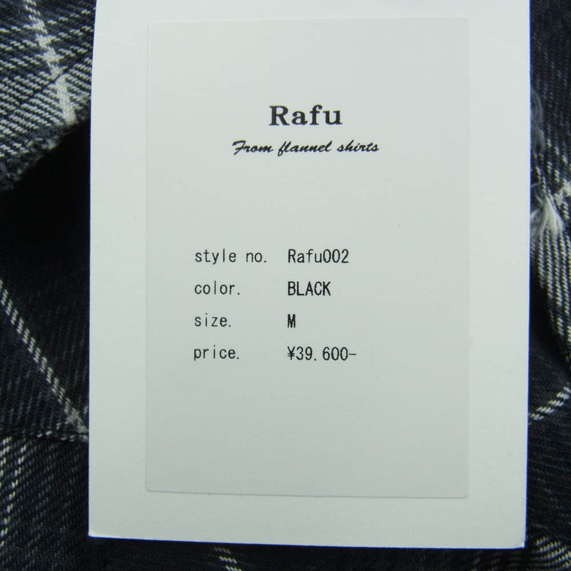 ラフ 23SS Rafu002 western shirt ダメージ加工 ウエスタン 長袖 シャツ ブラック系 M【極上美品】【中古】