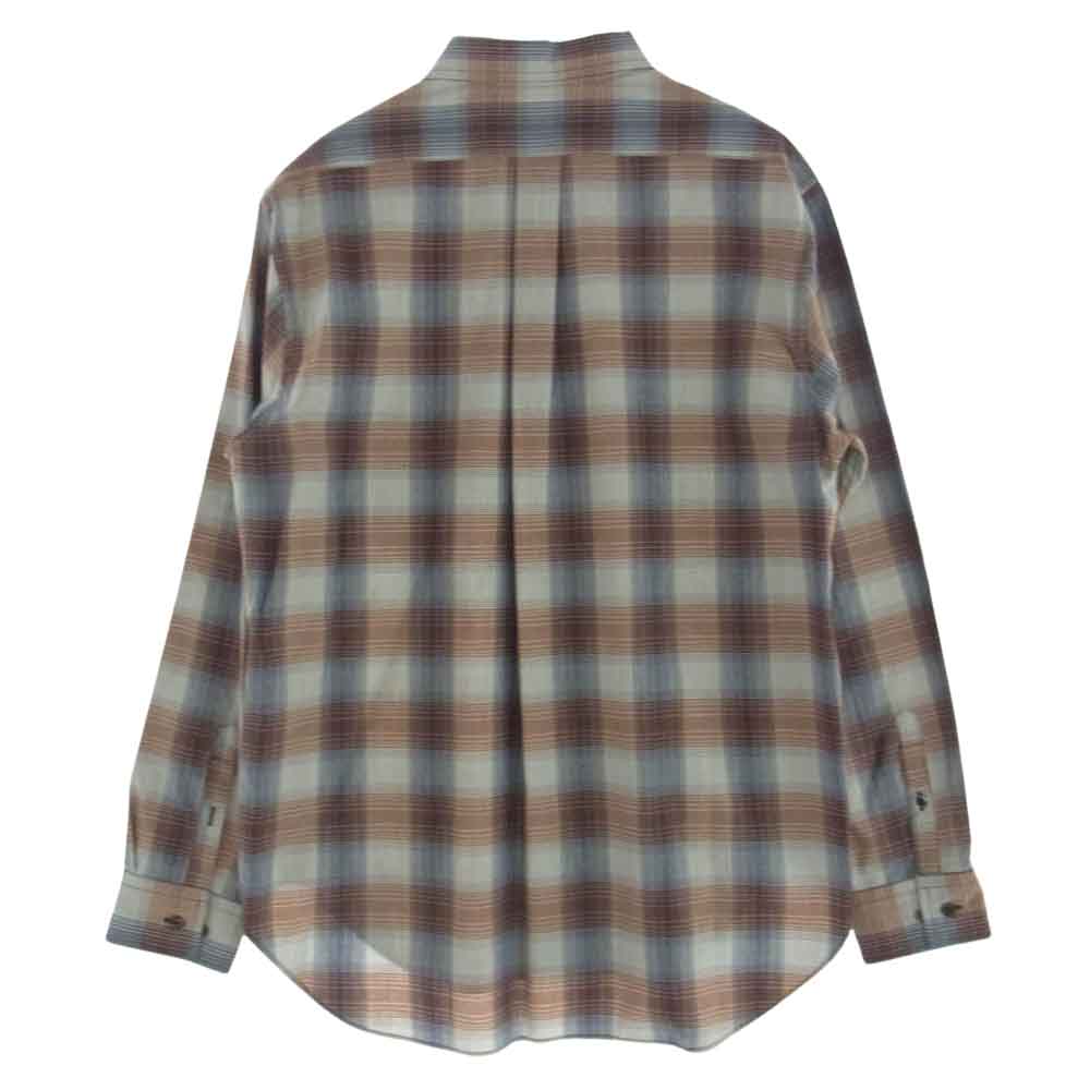 シュガーヒル 2441000504 YAK OMBRE PLAID REGULAR COLLAR BLOUSE ヤクオン ブレプレイド レギュラーカラー シャツ ブラウス ブラウン系 2【極上美品】【中古】