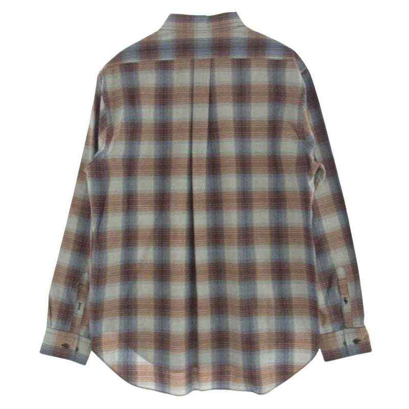 シュガーヒル 2441000504 YAK OMBRE PLAID REGULAR COLLAR BLOUSE ヤクオン ブレプレイド レギュラーカラー シャツ ブラウス ブラウン系 2【極上美品】【中古】