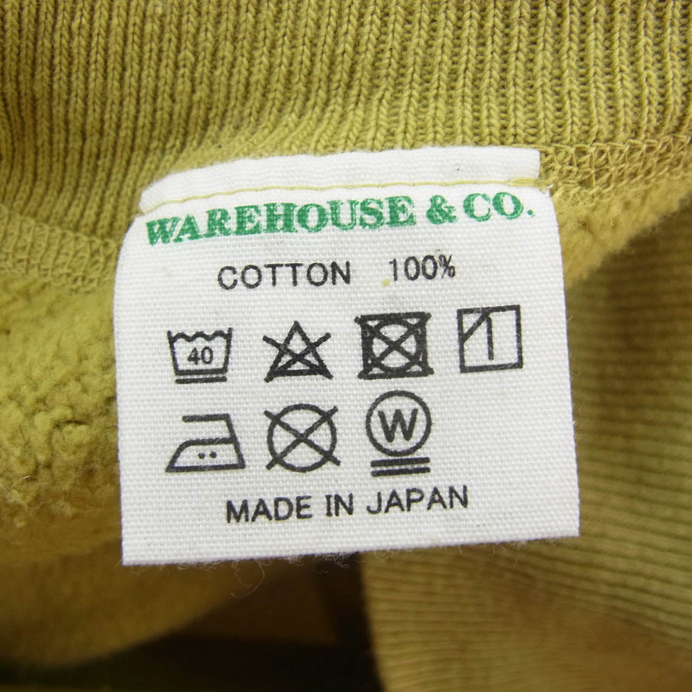 WAREHOUSE ウエアハウス 後付け フーディ プルオーバ パーカー イエロー系 M【中古】