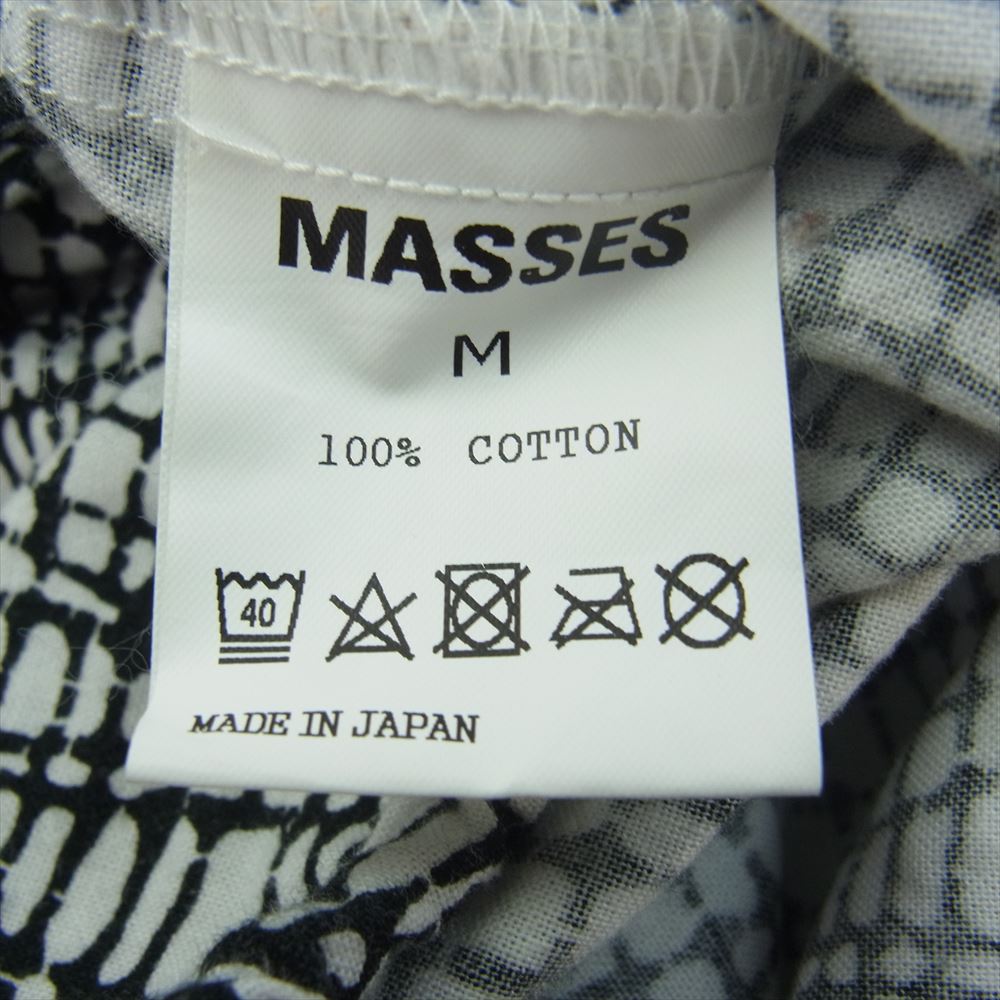 MASSES マシス 裾ドローコード付 総柄 カットソー ホワイト系 M【中古】