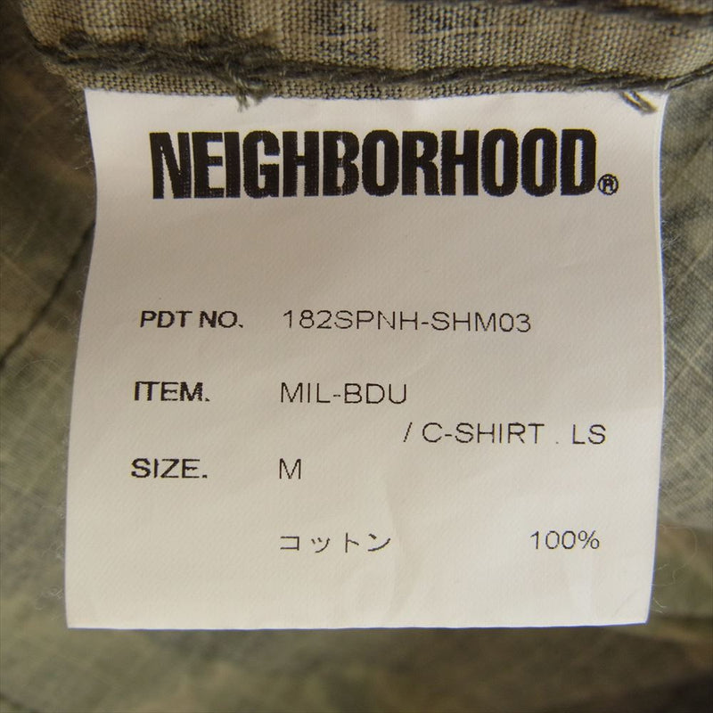 NEIGHBORHOOD ネイバーフッド 182SPNH-SHM03 タイガーカモ カモフラ ファティーグ ジャケット モスグリーン系 M【中古】