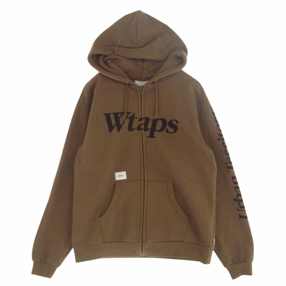 WTAPS ダブルタップス 18AW 182ATDT-CSM23 Academy Zip Up アカデミー ジップ アップ フーディー パーカー ブラウン系 01【中古】