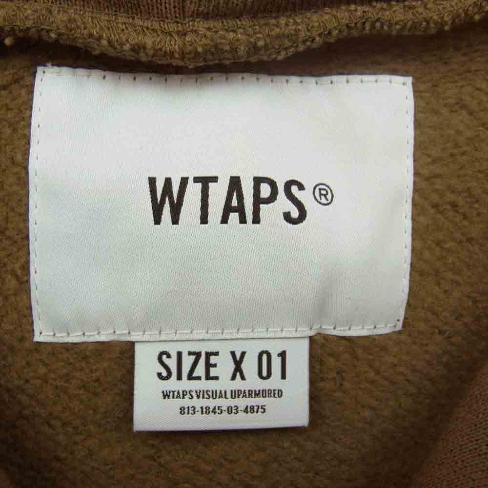 WTAPS ダブルタップス 18AW 182ATDT-CSM23 Academy Zip Up アカデミー ジップ アップ フーディー パーカー ブラウン系 01【中古】