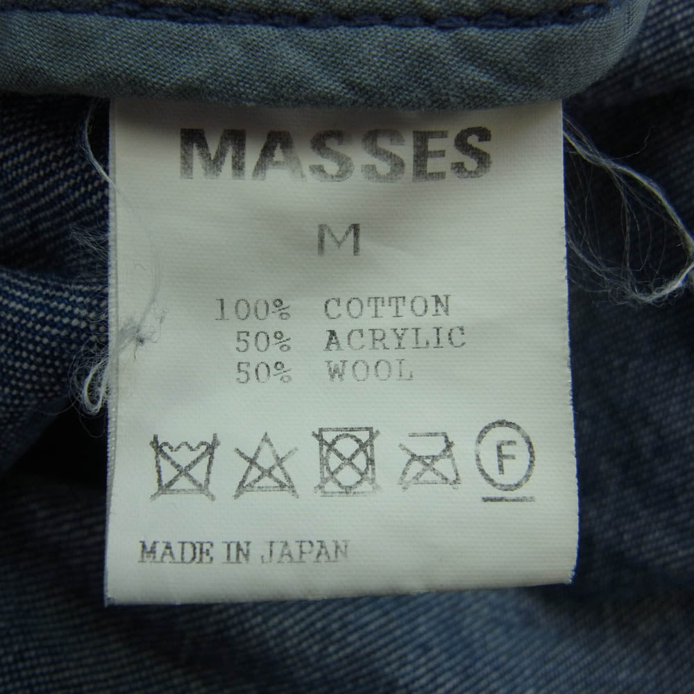MASSES マシス 19SS DENIM CRACK RIB JKT デニム クラック ジャケット インディゴブルー系 M【中古】