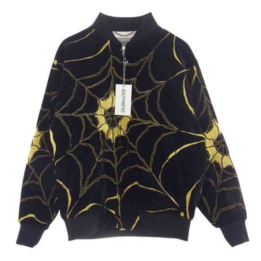 WACKO MARIA ワコマリア × WOLF'S HEAD ウルフズヘッド 虎 刺繍 総柄 スカジャン スーベニア ジャケット ブラック系 S【美品】【中古】