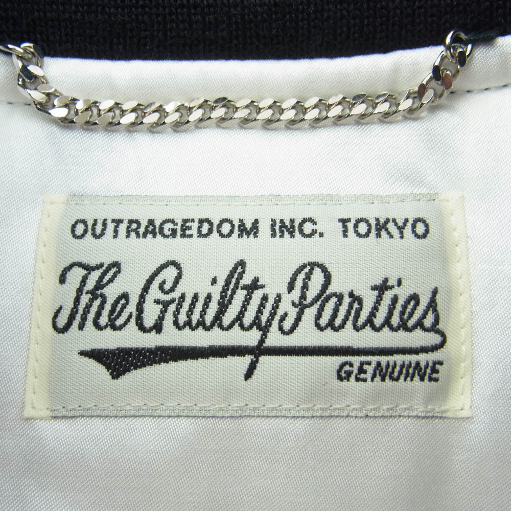 WACKO MARIA ワコマリア × WOLF'S HEAD ウルフズヘッド 虎 刺繍 総柄 スカジャン スーベニア ジャケット ブラック系 S【美品】【中古】