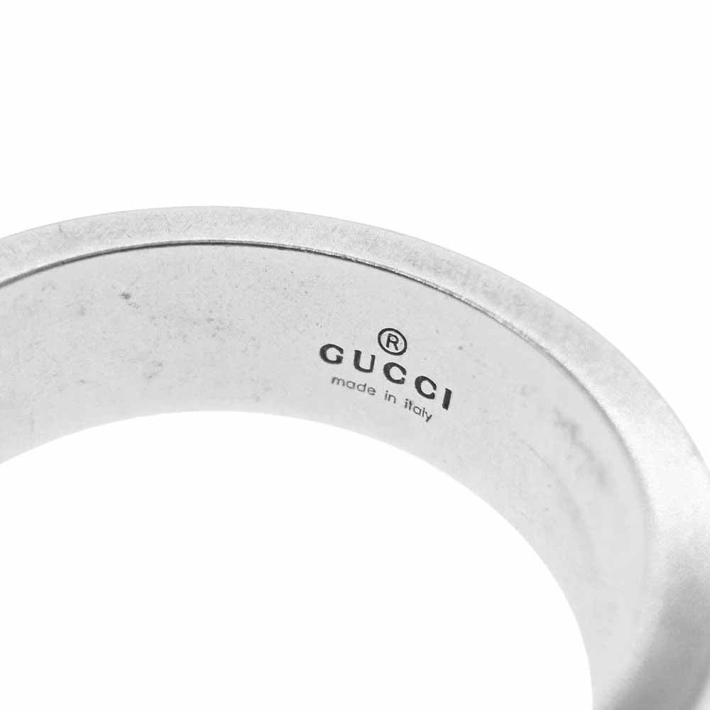 GUCCI グッチ 645573 Ag925 インターロッキング リング 16刻印 シルバー系 ブラック系 15号【中古】