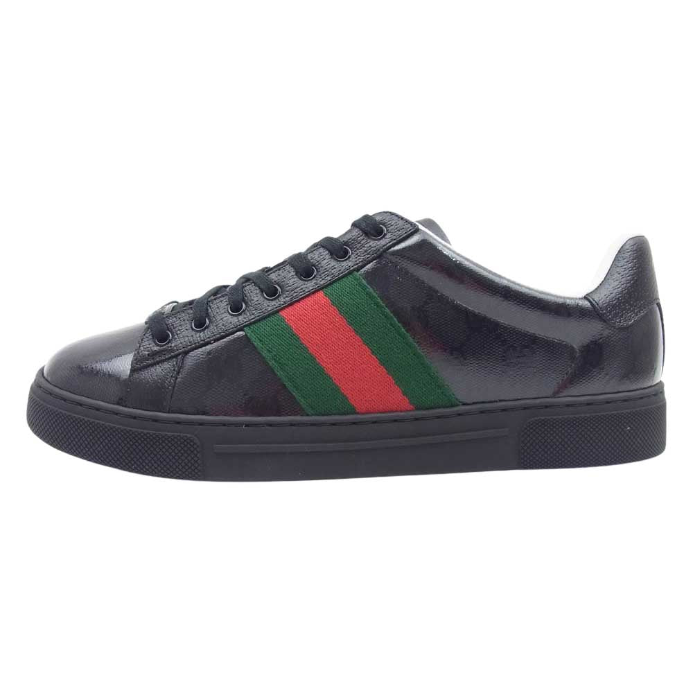 GUCCI グッチ 760775 クリスタル シェリーライン GGキャンバス ローカット スニーカー ブラック系 7【極上美品】【中古】