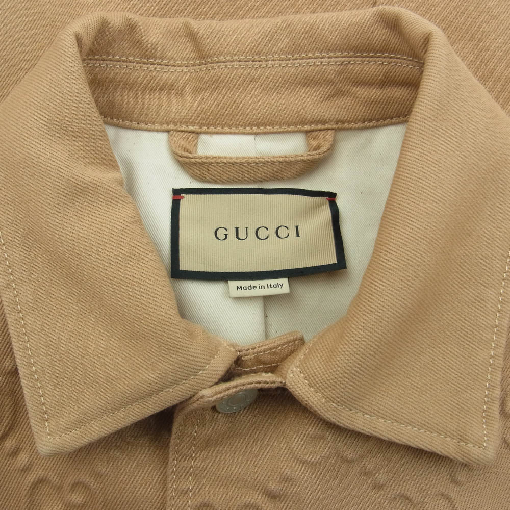 GUCCI グッチ 766128 XDCS7 GGディテール オーガニック デニム ジャケット ベージュ系 44【極上美品】【中古】