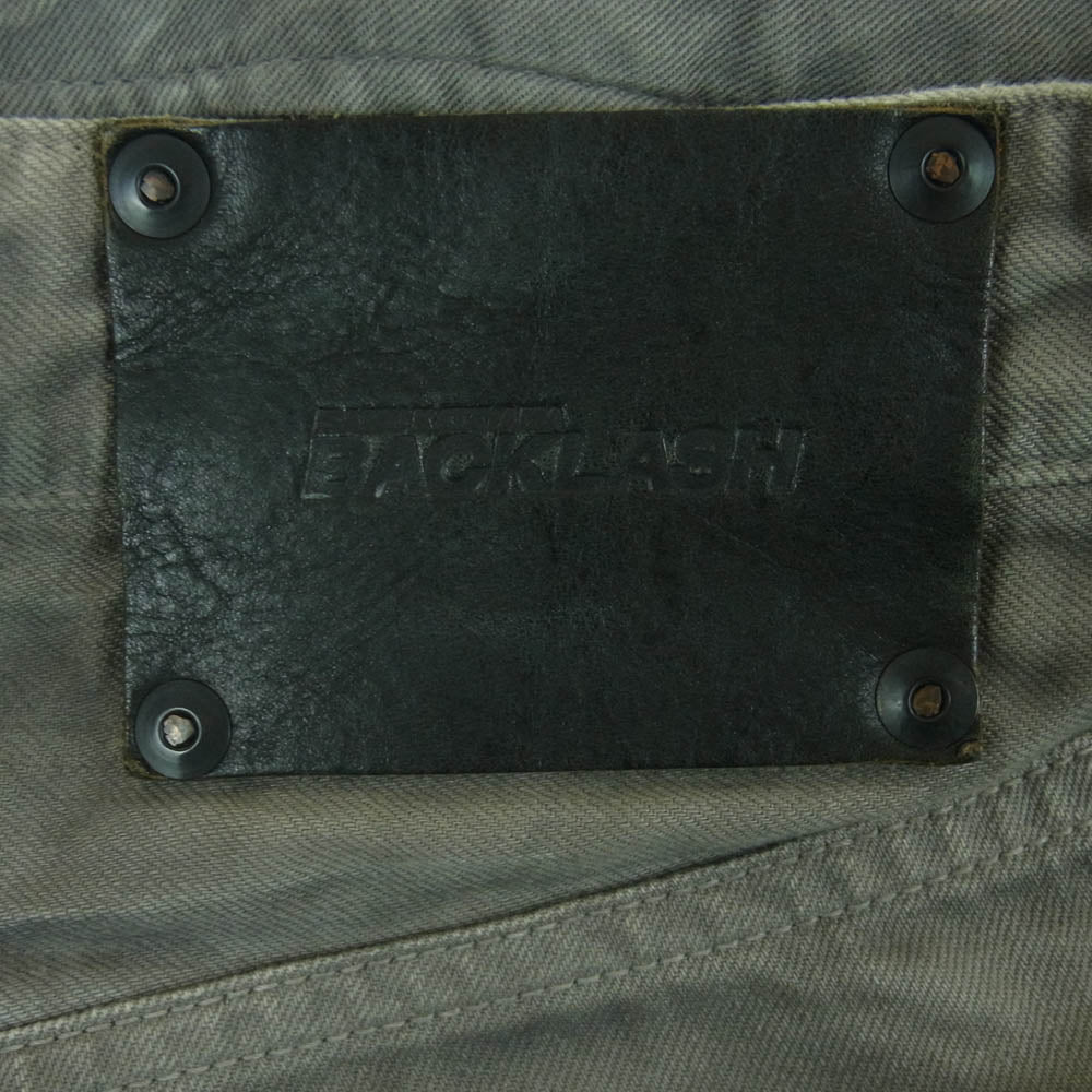ISAMUKATAYAMA BACKLASH イサムカタヤマバックラッシュ B1350-03 ディアスキンパッチ コットン スリム ストレート パンツ グレー系 XS【中古】