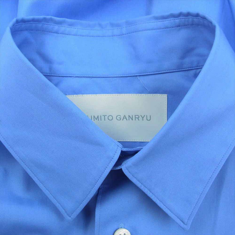 FUMITO GANRYU フミトガンリュウ 20SS FU7-SH-02 Pleated shirt 半袖 シャツ ブルー系 1【美品】【中古】