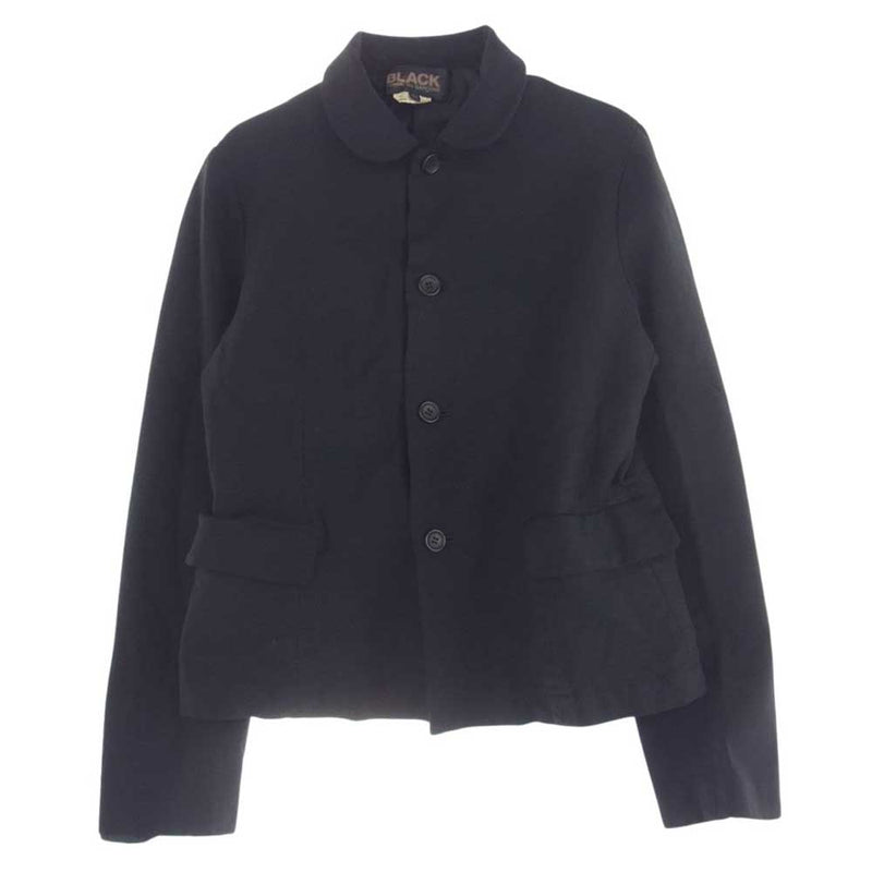 BLACK COMME des GARCONS ブラックコムデギャルソン 09SS 1C-J002 ポリ縮 丸襟 ジャケット ブラック系 M【中古】