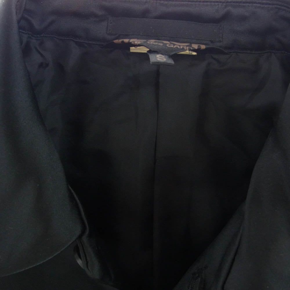 BLACK COMME des GARCONS ブラックコムデギャルソン 1D-J019 AD2019 エステル縮絨 ポリ縮 丸襟 ジャケット ブラック系 S【美品】【中古】