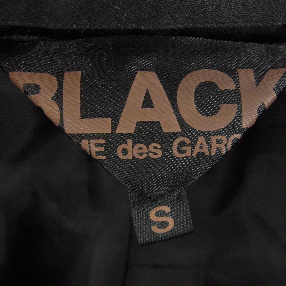 BLACK COMME des GARCONS ブラックコムデギャルソン 1D-J019 AD2019 エステル縮絨 ポリ縮 丸襟 ジャケット ブラック系 S【美品】【中古】