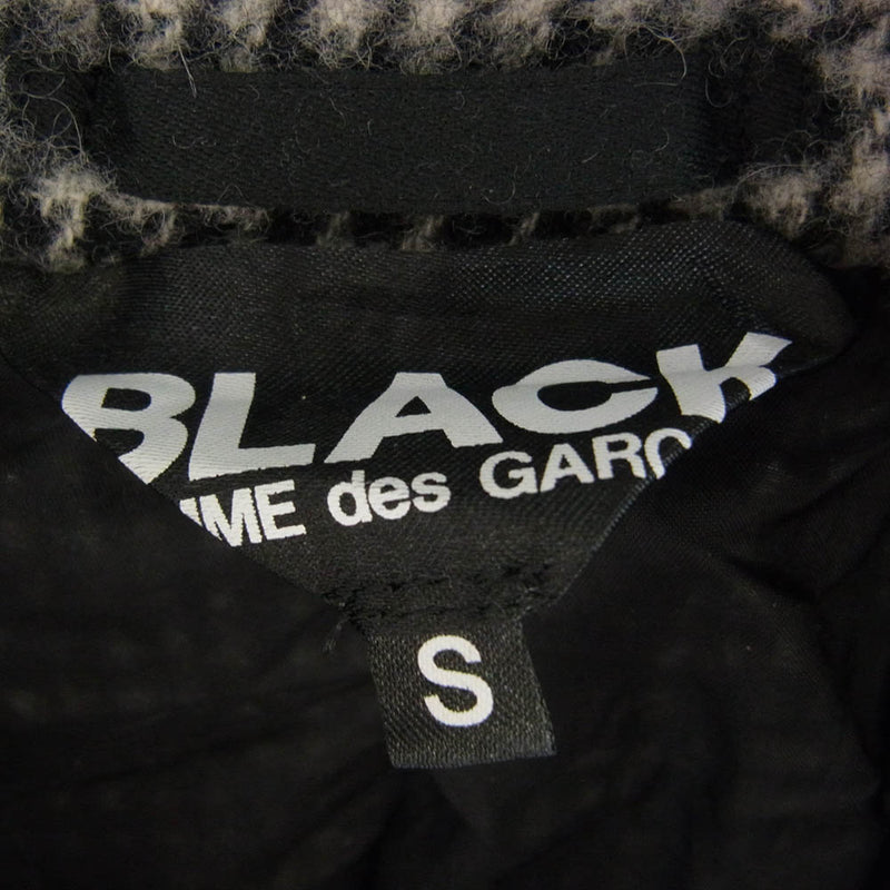 BLACK COMME des GARCONS ブラックコムデギャルソン 1J-J003 AD2022 ギンガムチェック  ウール縮絨 ジャケット グレー系 S【中古】