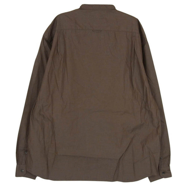 SOPHNET. ソフネット SOPH-242020 BAND COLLAR SHIRT バンド カラー シャツ 長袖 シャツ ブラウン系 XL【美品】【中古】