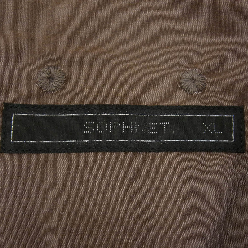 SOPHNET. ソフネット SOPH-242020 BAND COLLAR SHIRT バンド カラー シャツ 長袖 シャツ ブラウン系 XL【美品】【中古】